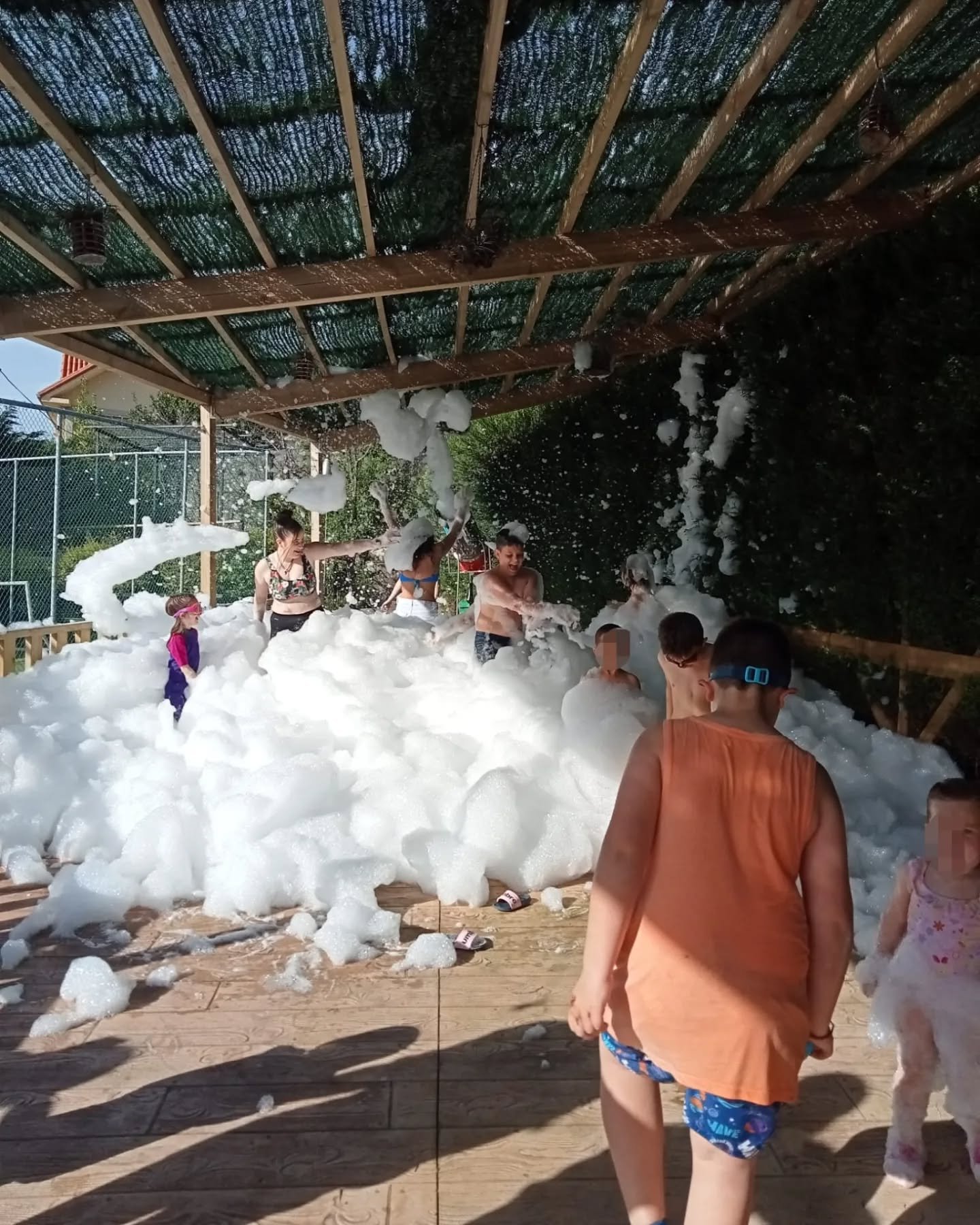 Fiesta de burbújas y espuma.